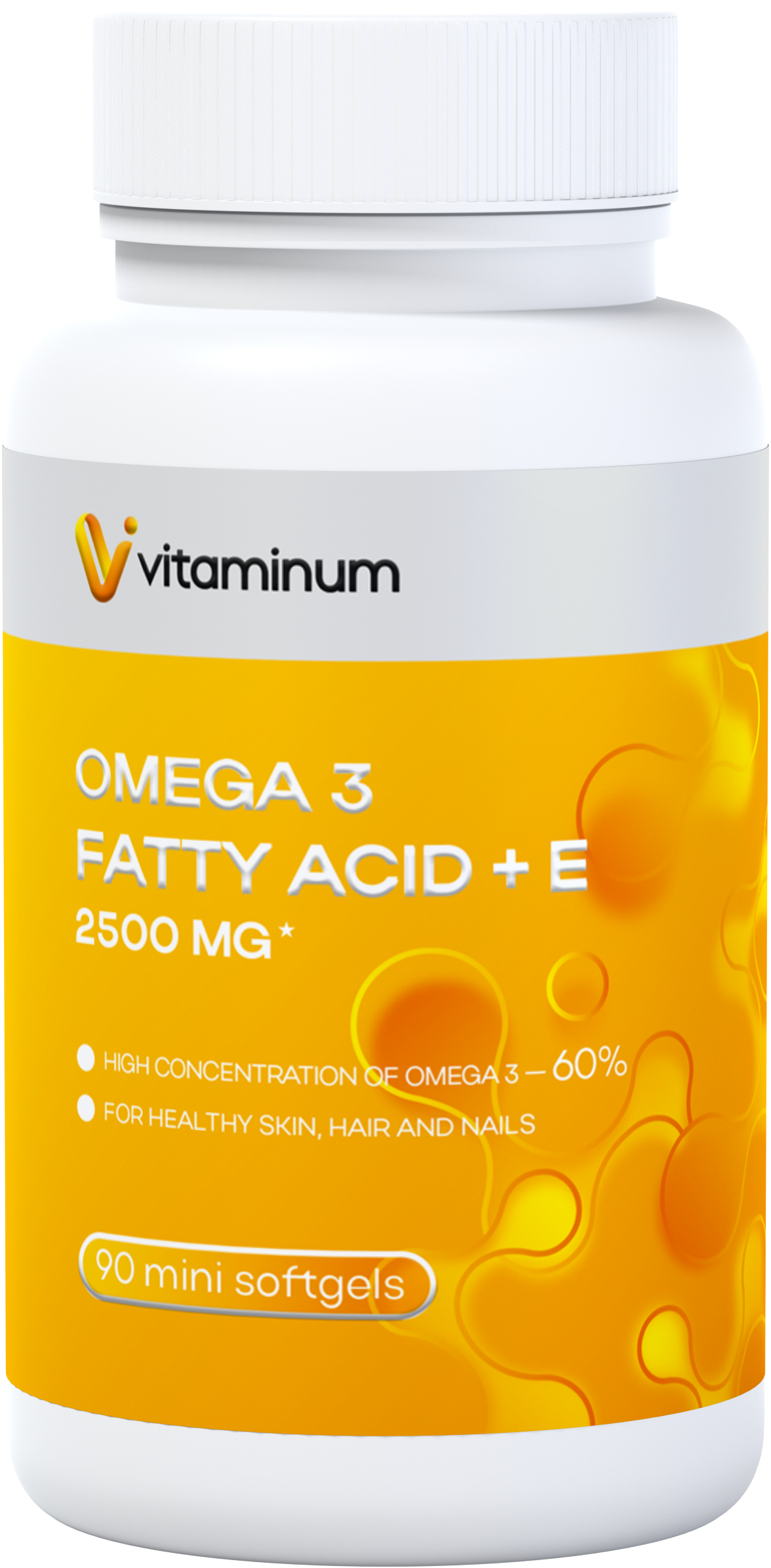 Vitaminum ОМЕГА 3 60% + витамин Е (2500 MG*) 90 капсул 700 мг   в Воткинске