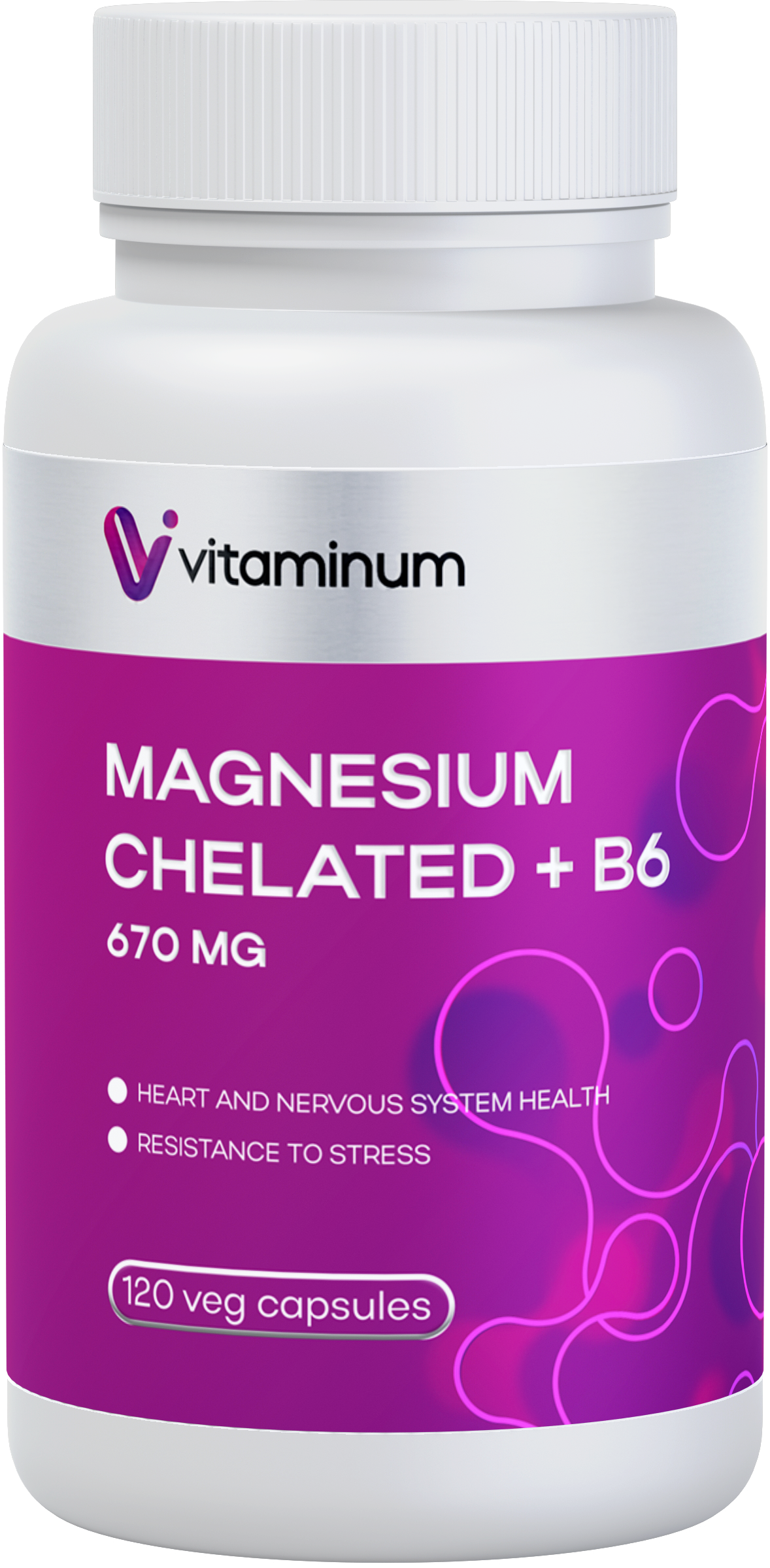  Vitaminum МАГНИЙ ХЕЛАТ + витамин В6 (670 MG) 120 капсул 800 мг  в Воткинске